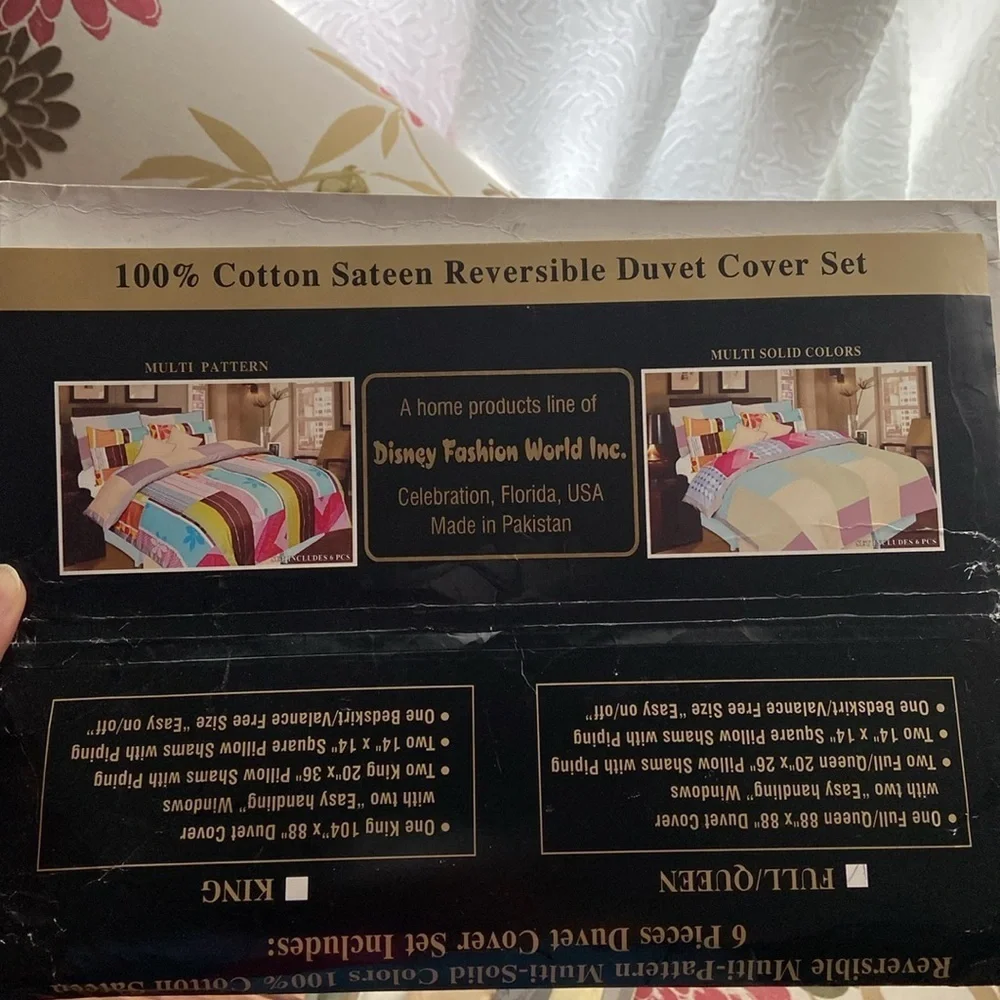 Disney Fashion World Full/Queen 6 Piece Patchwork Reversible Bedspread Duvet